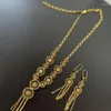 Halskette Ohrringe Set Dubai Schmuck äthiopische Goldfarben Sets für Braut Saudi Arabisch Afrika Geschenke Frauen Hochzeit Halskette/Ohrringe