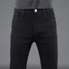 Hommes Jeans coton Denim pantalon affaires décontracté élasticité surdimensionné Style classique pantalon vêtements mâle noir bleu 230310