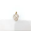 Wire Wrap Heart Agate Crystal Semi-precious Stone Charms Waterdrop Agate Gold Border Edge Pendant for Jewelry Making