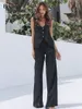 Bclout Damen-Zweiteiler, elegante Leinen-Sets, 2 Damen-Outfits, Sommergrün, V-Ausschnitt, ärmellose Oberteile, sexy schwarze Anzüge mit weitem Bein, 230310