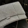 Carteira feminina bolsa tiracolo transversal estilo WOC destacável bolsa Clutch bolsa prata glitter tecido capa tipo telefone bolsa zero dois estilos podem ser selecionados