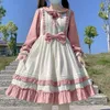 Casual Dresses Magogo Original Design Lolita Green Dress Pastoral Style Långärmad OP Autumn