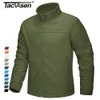 جاكيتات الرجال TACVASEN WINTER WINDPROOF FLEECE سترات الكاملة ZIP MENS العسكرية الجيش التكتيكي سترة متعددة الجيوب العمل