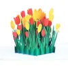 Cartes-cadeaux 3D pour carte de voeux pop-up carte d'anniversaire de fleur de tulipe pour les mères Valentines Da Z0310