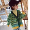 Cardigan Spring Autumn Autumn Girls Boys Green Sweater Children Clothing Jetting Kids Kids Compley Children's Disual Thups lebed 230310