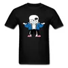 Erkek Tişörtleri Komik Undertale Sans Sans Seleton Kafatası Erkekler Kısa Kollu Siyah T-Shirt Pamuk Kumaş O yaka Sıradan Üstler Tees Karikatür Tasarım