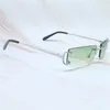 Topp lyxdesigner solglasögon 20% rabatt på vintage Rimless Small Square Big Cool Rapper Shades Party Eyewear Gafas de Solkajia