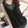 Chemisier femme hauts chemisier femme chemise Blusas Femininas été dentelle sans manches blanc Renda Crochet chemises décontractées et femmes