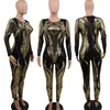 Women's Jumpsuits Rompers Sexy Gold Sequin Jumpsuit Women Bodycon Overalls Glitter Bandage Jumpsuit Elegant Party Club Rompers Womens Jumpsuit Fashion 230310