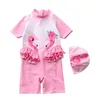 ワンピース1〜7y幼児の女の子水泳スーツIns flamingo Childrenwear whimwear ciss beach wear sear sw441 w0310