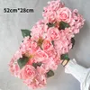 Party Decoration Diy Wedding Flower Wall Arrangement Supply Silk Peony White Rose Artificial Row Decoration Iron Arch Bakgrundsvägg