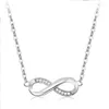 Choker SIPENGJEL Fashion Silver Color Infinity Necklace Simple Love Pendant Short Chain Necklaces For Women Wedding Jewelry Party Gift