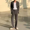 Męskie garnitury Suitule wysokiej jakości męskie jesienne Blazery Blazery proste koreańskie luźne bluzki i spodnie są sprzedawane osobno