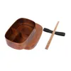 Dinnerware Sets Japanese Style Bento Box Wood Lunch With Chopsticks For Storage Sushi Vegetable Rice Etc Tableware Bowl Container