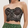 Tanques femininos Lady Lady Sexy Corset Bras Laced Steel Ring Crop Crop Top Bustier Bustier moldagem para mulheres únicas