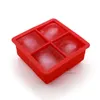 IJstoffen 4 Gridlarge Silicone Ice Cube Square Tray Mold Mold Mold Ice Cube Maker Keukenaccessoires Z0308