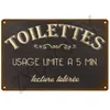 retro WC Toilet art tin decor Metal Sign Poster Vintage Wall Posters Tin Sign Decorative Wall Plate Kitchen Plaque Metal Vintage Decor Accessories size 30x20cm w02