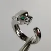 Anello Panthere per donna designer smalto diamante Occhiali verdi Placcato oro 18K T0P qualità più alta contro qualità moda lusso stile classico regalo squisito 005