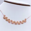 Cadeias Colar Purple Gold Plated 14K Rose Star stars Senhas Chain Pinging Requintado Light Luxury Wedding noivado de jóias