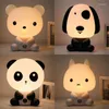 Tafellampen baby nacht licht led cartoon lamp panda dieren stemmingsverlichting kinderen kinderen cadeau gloed speelgoed slaapkamer decor