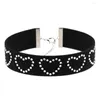 Halsband Temperament Einfache Persönlichkeit Mode Retro Goth Koreanische Samt Mikrofaser Diamant Liebe Kette