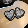 Dangle Earrings Acrylic Glass Heart Stud For Women Black Love Gifts Exaggerated Earings Trendy Korean Simple Cute Romantic Jewelry