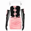 Two Piece Dress Gtpdpllt Sexy Strapless Bows Trim Women Sets Black Gloves Corset Tops Pink Skirts Female Summer Skinny Party Clubwear 230310