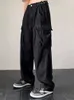 Kvinnor Pants Capris Qweek Harajuku Beige Cargo Pants Women Streetwear Hip Hop Pockets Black Overdimate Wide Leg Trousers 90s Vintage Hippie Bottom 230310