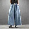 Dames jeans Brand Wide Leg broek vrouwelijke mode High Taille Woman Streetwear gewassen losse casual blauwe plus maat