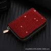 Diamond Zippered Wallet Small Ins Women's Short Card Bag Luxurious Large Capacity Multiple Card Slots 230310
