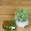 Decorative Flowers Ceramic Artificial Flower Pots Office Mini Decoration Car Plant Ornaments Home Plastic