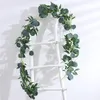 Fiori decorativi Eucalipto artificiale Foglie di denaro Ramo Steli di foglie di plastica per la decorazione domestica di nozze