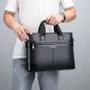 Briefcases Men's PU Leather Shoulder Fashion Business Bags Black Handbags for Document Leather Laptop Briefcases Laptop Bags for Men Work 230309