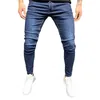 Pantalons pour hommes Men Zip Button Plackeet Virginage de couleur Pure Couleur Mid Rise Jeans mâle pour usure quotidienne