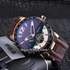 Tani nowy 42 mm dyrektor wykonawczy El Toro Brown Dial Tourbillon Automatyczny ruch męski Watch Rose Gold Case Black Bezel Guma Paski 294W