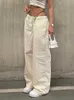 Pantalon femme Capris Weekeep cordon Baggy blanc Cargo pantalon taille basse jambe large pantalons de survêtement Streetwear femmes Jogging Capris y2k Harajuku 90s pantalon L230310