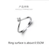 Cluster Rings WOOZU Real 925 Sterling Silver Classic Initials V Zircon Opening Finger For Women Elegant Wedding Statement Jewelry Gift