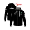 2023 NY F1 RACING SET Långärmad tröja Men Hoodies Sweatshirts Formel 1 Suit Zip Hoodie Cargo Air Layer