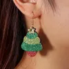 Boucles d'oreilles à tige européennes et américaines vacances cadeau bibelots mignon paillettes tissu père noël wapiti chaussettes noël dames bijoux