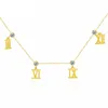 Подвесные ожерелья римские цифры ожерелье для женщин Кристалл Кристаллический воротник Золотой заявление