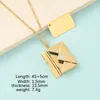 Pendant Necklaces Wholesale 10PCS Detachable Envelope Mirror Polish Stainless Steel Creative Love Letter DIY Necklace