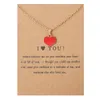 I Bulk Love Peach Heart Pendant Necklace Eloy CLAVICLE CHACHER CHOCKER Halsband smycken Presenttillbehör med presentkort