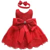 Meisjesjurken Princess Girls Girls Lace Flower Tutu feest jurk peuter kinderen verjaardag kerstvestidos kostuums kinderen kleding met grote boog