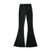 Женские брюки Tossy, однотонные вязаные брюки-клеш с высокой талией для женщин, повседневные леггинсы в рубчик, женские эластичные облегающие брюки, модная уличная одежда 230309
