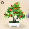 Decorative Flowers Artificial Plants Bonsai Mini Orange Apple Peach Fruit Tree Potted Fake Flower Desktop Home Decor Wedding Supplies