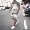 Męskie dresy letnie mody ustawione dla mężczyzn o dużym wydrukowaniu 3D proste jogging sporty oddychające strój vintage na zewnątrz 230310