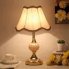 Tafellampen Europees eenvoudige glazen lamp mode warm licht Nordisch slaapkamer bedbedbedrijf Amerikaans moderne retro