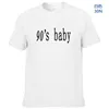 Camisetas de algodão masculino de algodão masculino verão solto de camiseta engraçada camiseta você imprimir o bebê dos anos 90