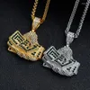 Pendant Necklaces Hip Hop Bling Iced Out Gold Color Stainless Steel Hand Dollars Money Pendants Necklace For Men Jewelry Silver