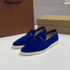 Summer charms embellished walk suede dress shoes genuine leather on flats women Luxury designers Casual shoes factory footwear men and women 35-45 With box